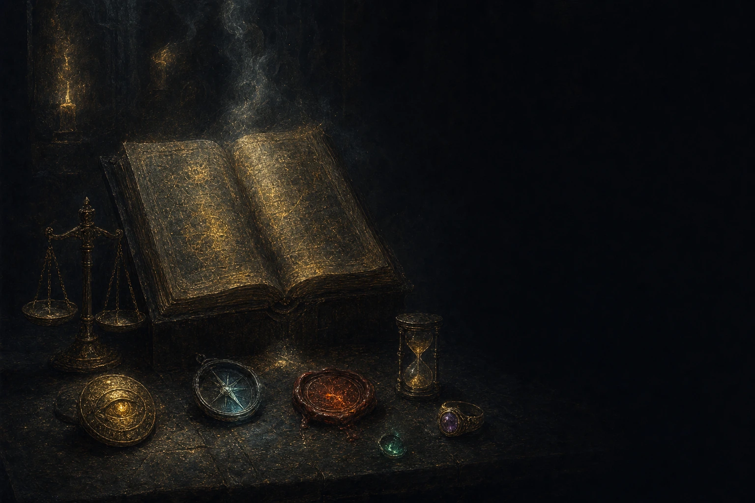 A candle-lit ledger of standings, sealed in wax and gold