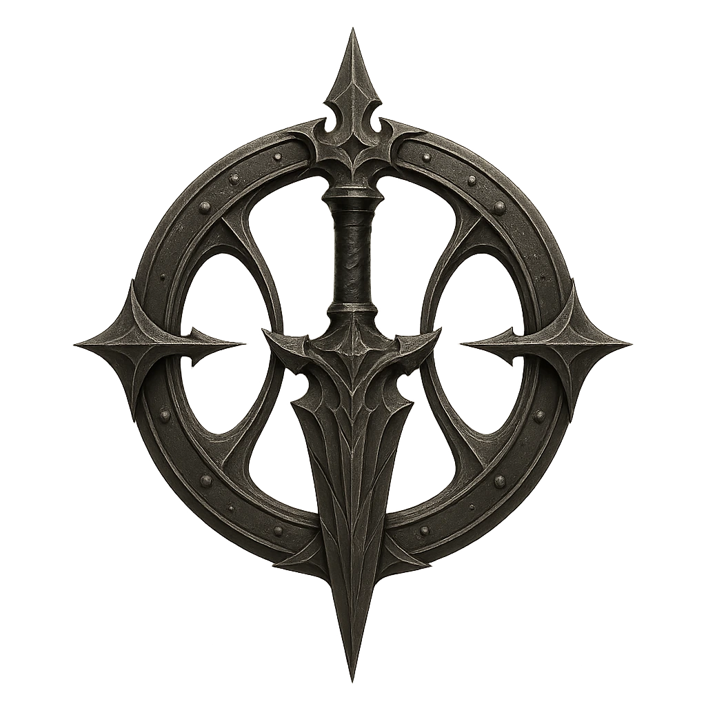 Sigil of Kranos - A downward spear in an iron guard