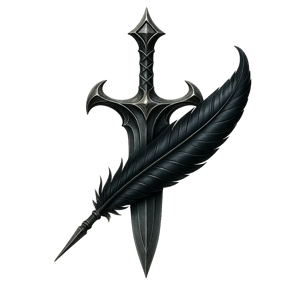 Sigil of Sivaine - A black feather on a blade
